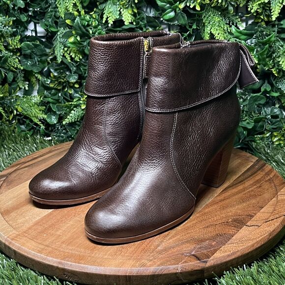 KATE SPADE NEW YORK Bootie Women 9 1/2 Brown Lanise Bow Back‎ Leather Ankle 1839 - Picture 8 of 13